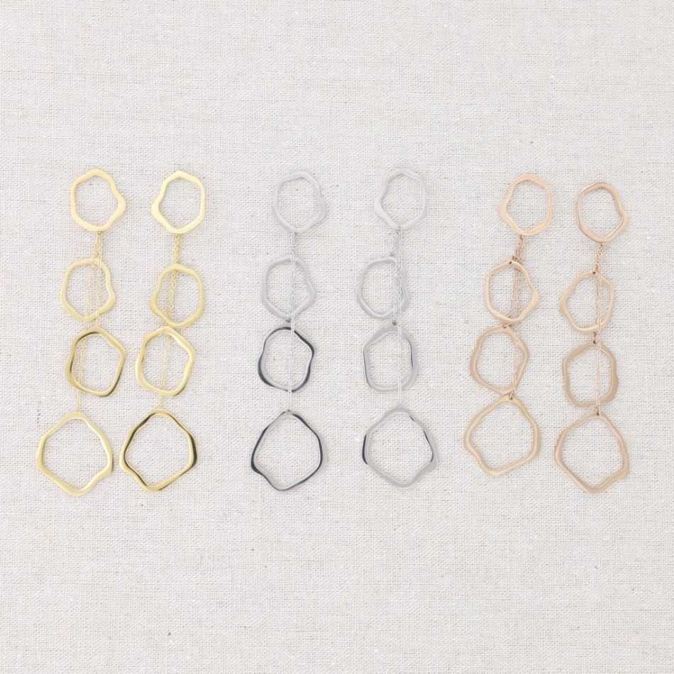 STEEL EARRINGS IRREGULAR RINGS