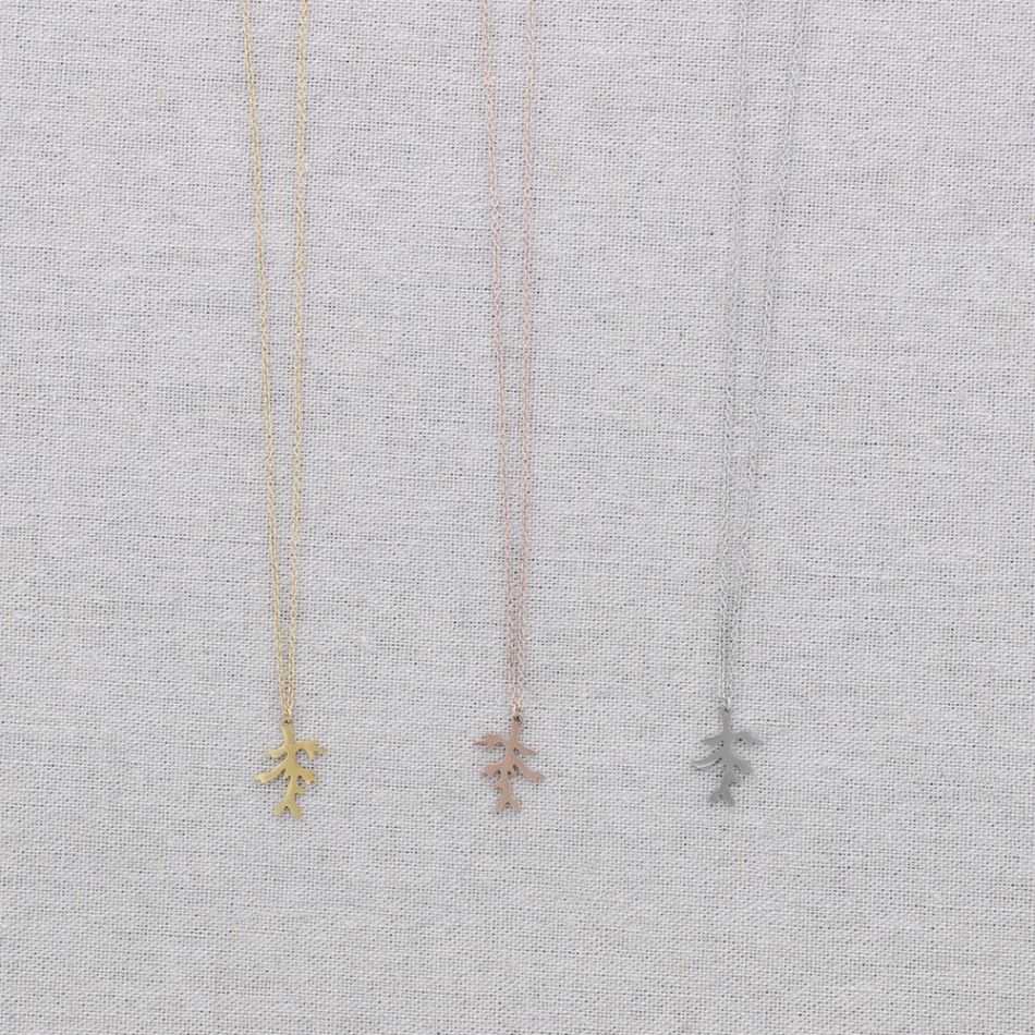 CORAL STEEL SHORT NECKLACE