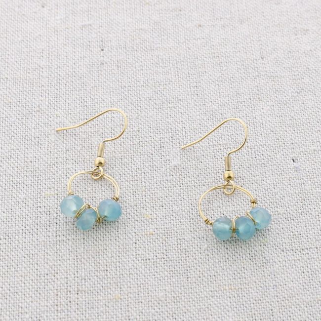 PENDIENTES ACERO COLGANTE ARO CRISTALES