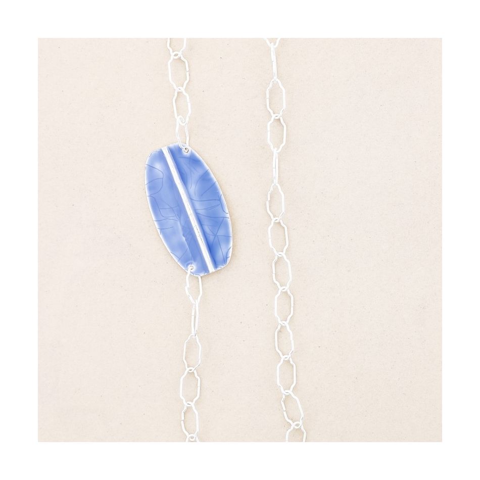 LONG ENAMEL METAL LINK NECKLACE