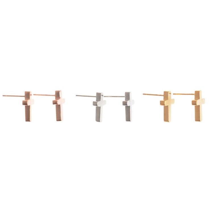 STEEL CROSS EARRINGS 2