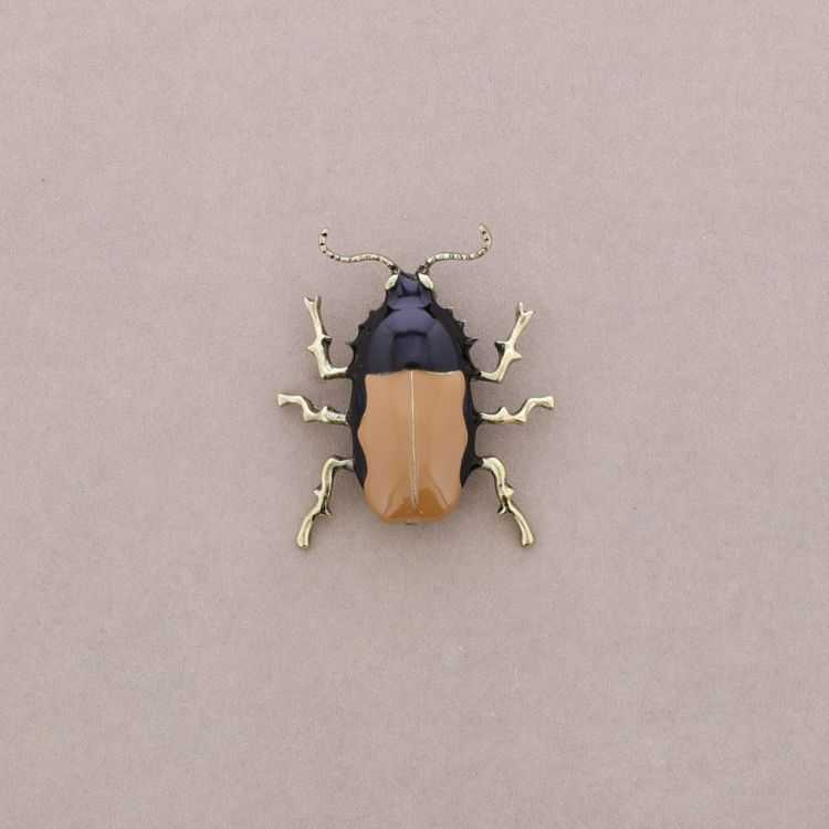 METAL ENAMEL INSECT BROOCH