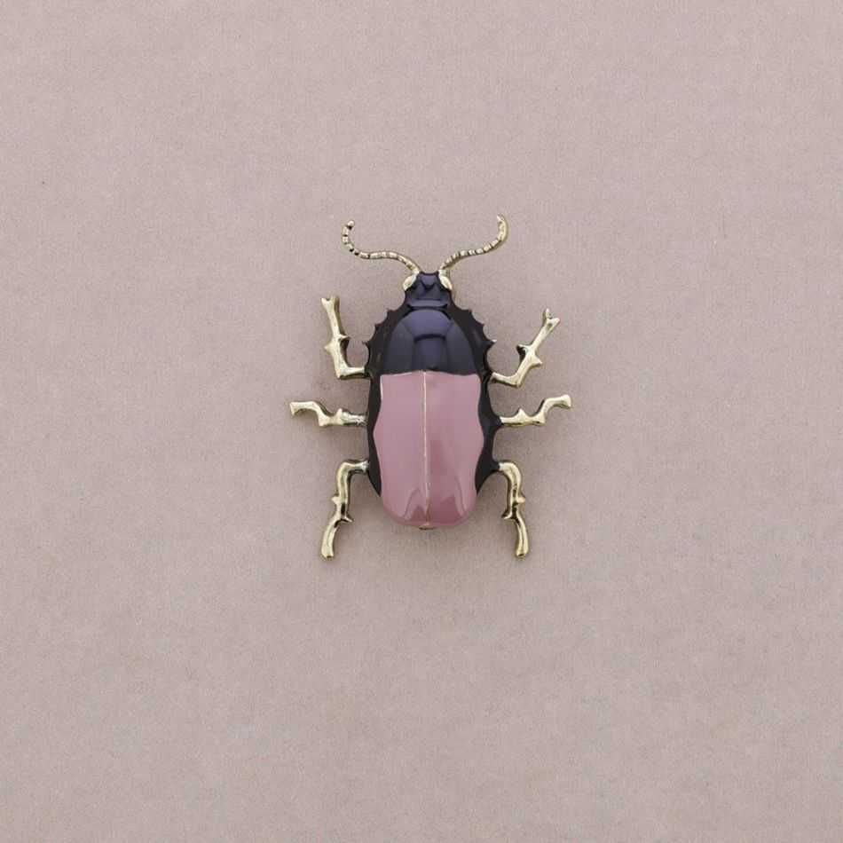 METAL ENAMEL INSECT BROOCH