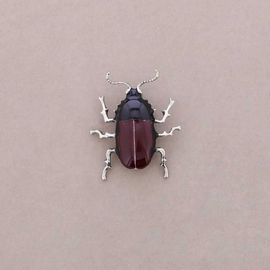METAL ENAMEL INSECT BROOCH