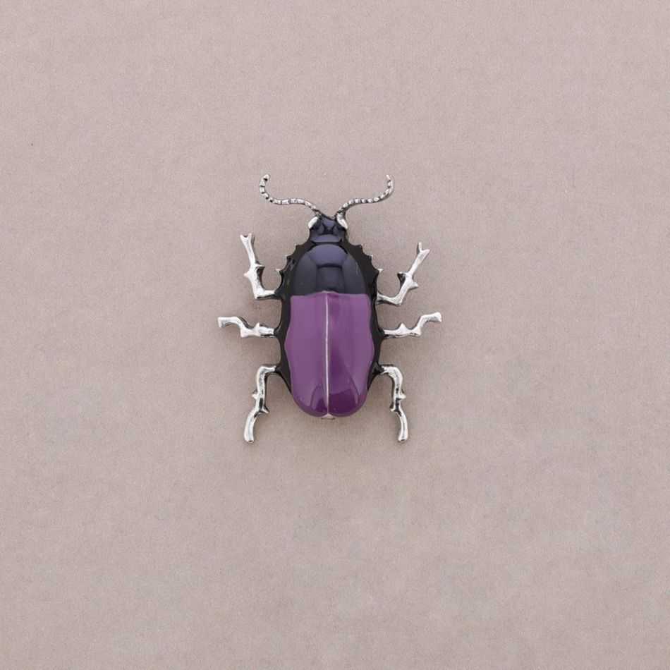 METAL ENAMEL INSECT BROOCH