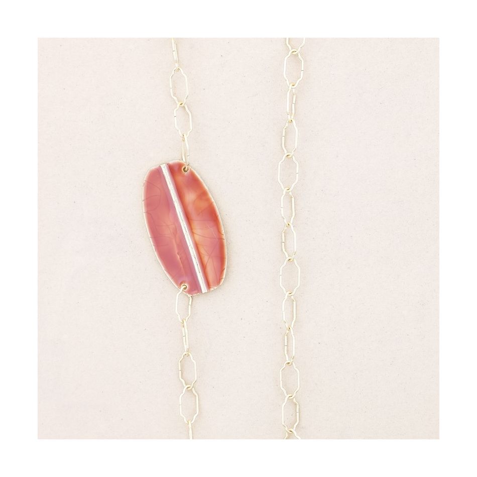 COLLAR LARGO ESLABONES METAL ESMALTE
