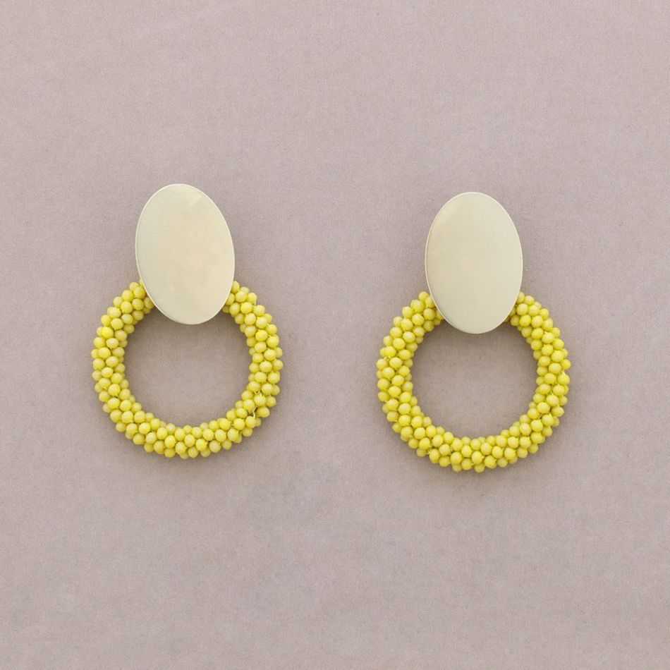 PENDANT RING EARRINGS WITH FACETED CRYSTALS