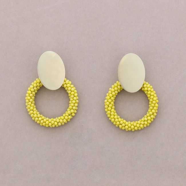 PENDANT RING EARRINGS WITH FACETED CRYSTALS