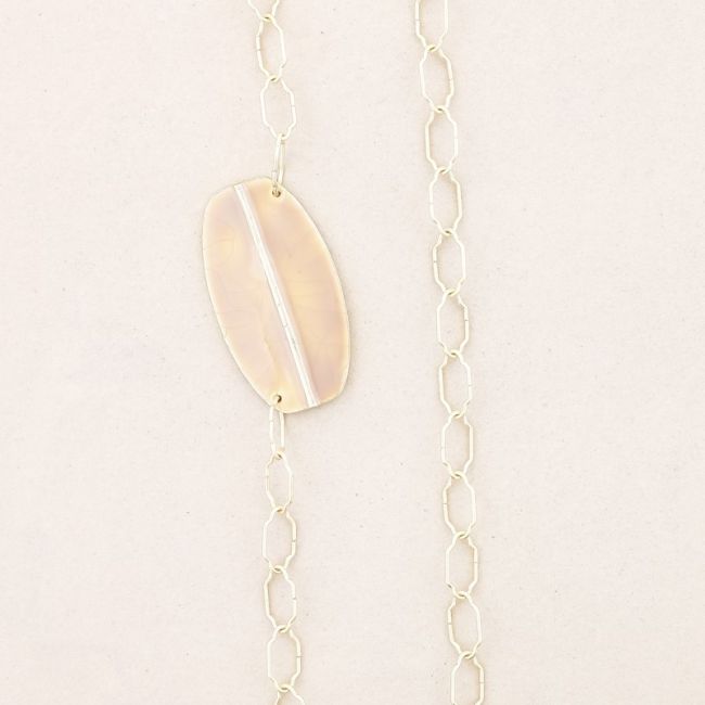 LONG ENAMEL METAL LINK NECKLACE