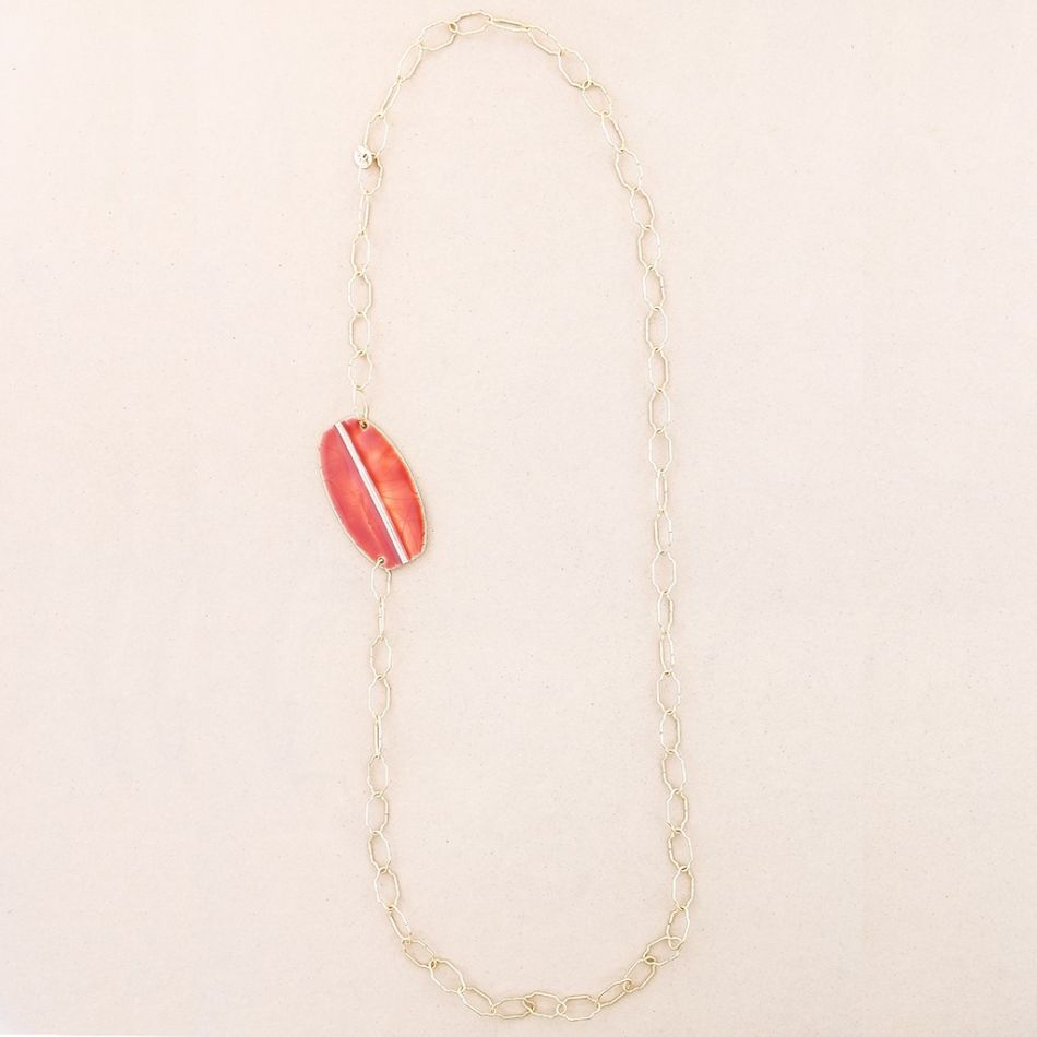 COLLAR LARGO ESLABONES METAL ESMALTE