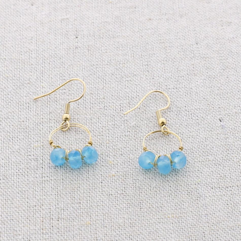 PENDIENTES ACERO COLGANTE ARO CRISTALES