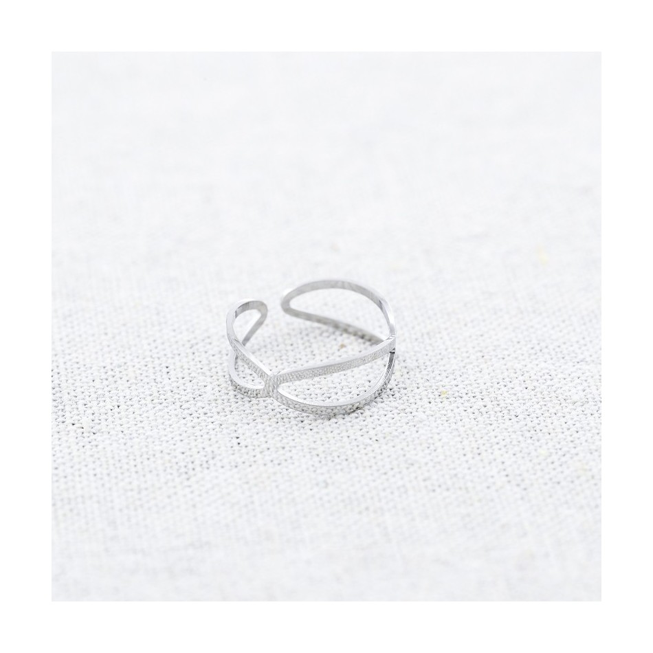 ANILLO ACERO AJUSTABLE FORMA OCHO