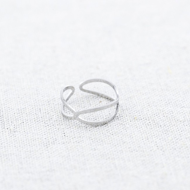ANILLO ACERO AJUSTABLE FORMA OCHO