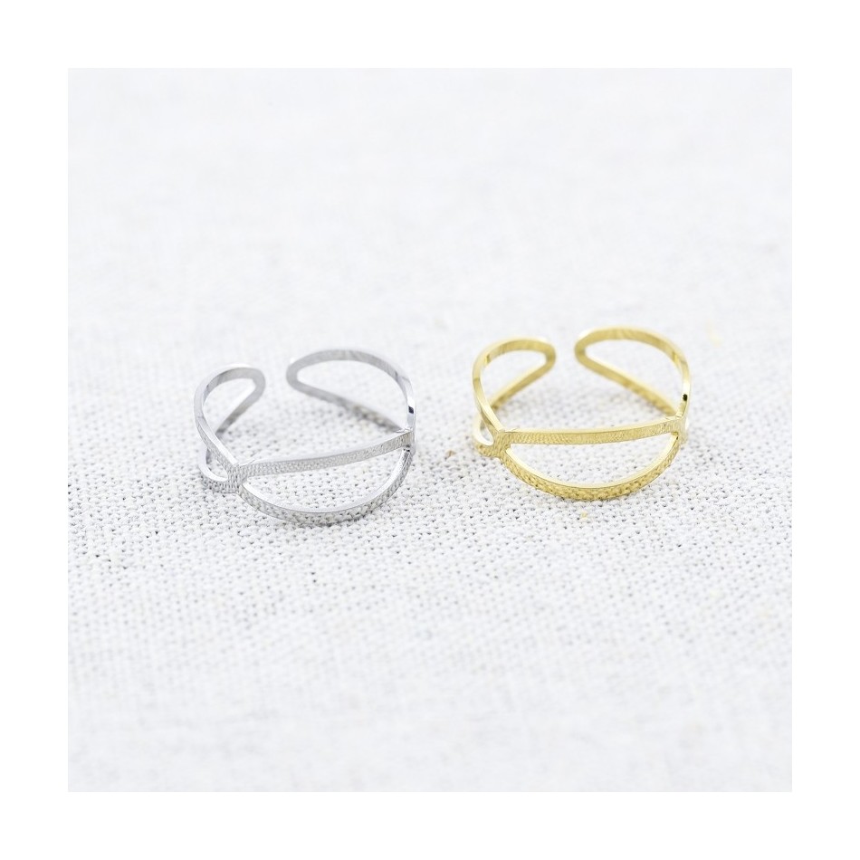 ANILLO ACERO AJUSTABLE FORMA OCHO