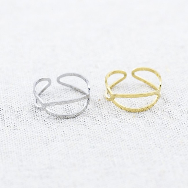ANILLO ACERO AJUSTABLE FORMA OCHO
