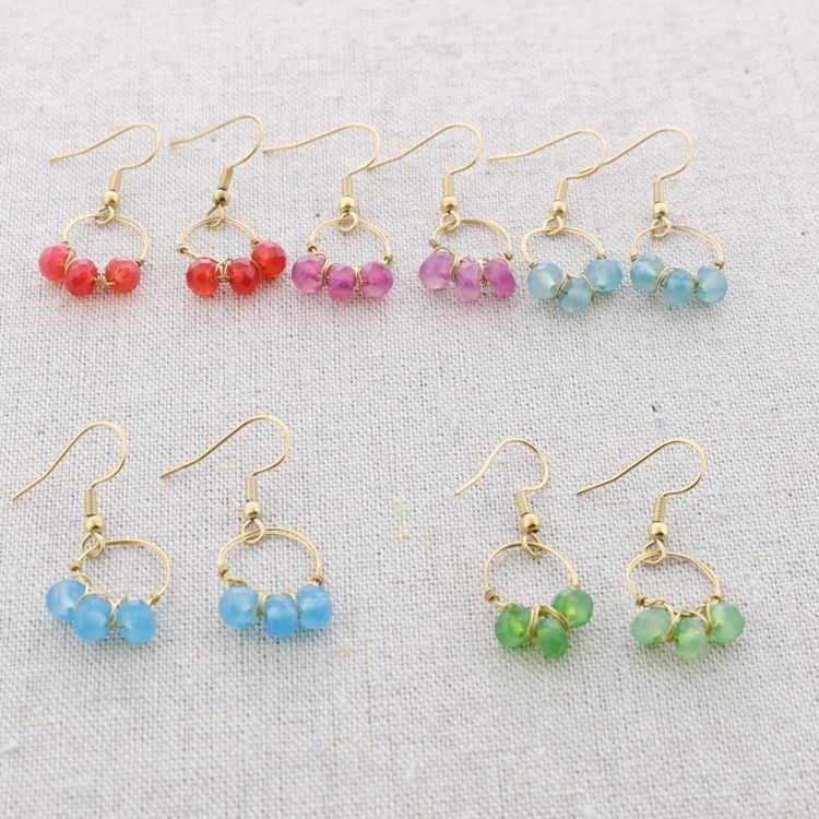 PENDIENTES ACERO COLGANTE ARO CRISTALES 2