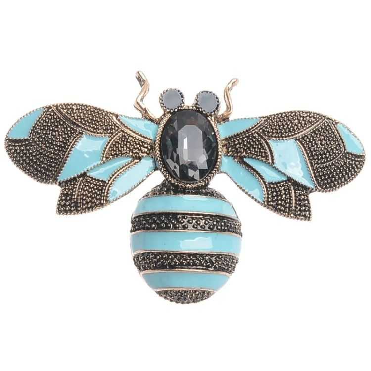 METAL ENAMEL BEE BROOCH