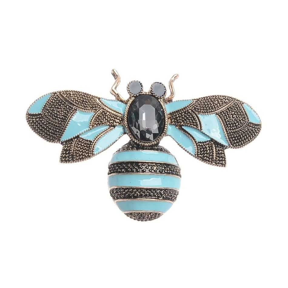 METAL ENAMEL BEE BROOCH