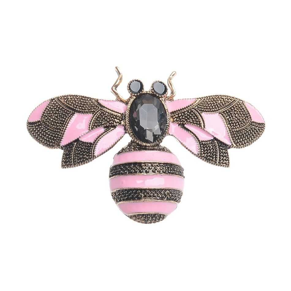 METAL ENAMEL BEE BROOCH