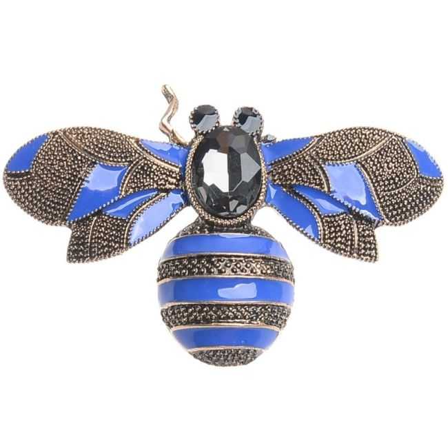 METAL ENAMEL BEE BROOCH