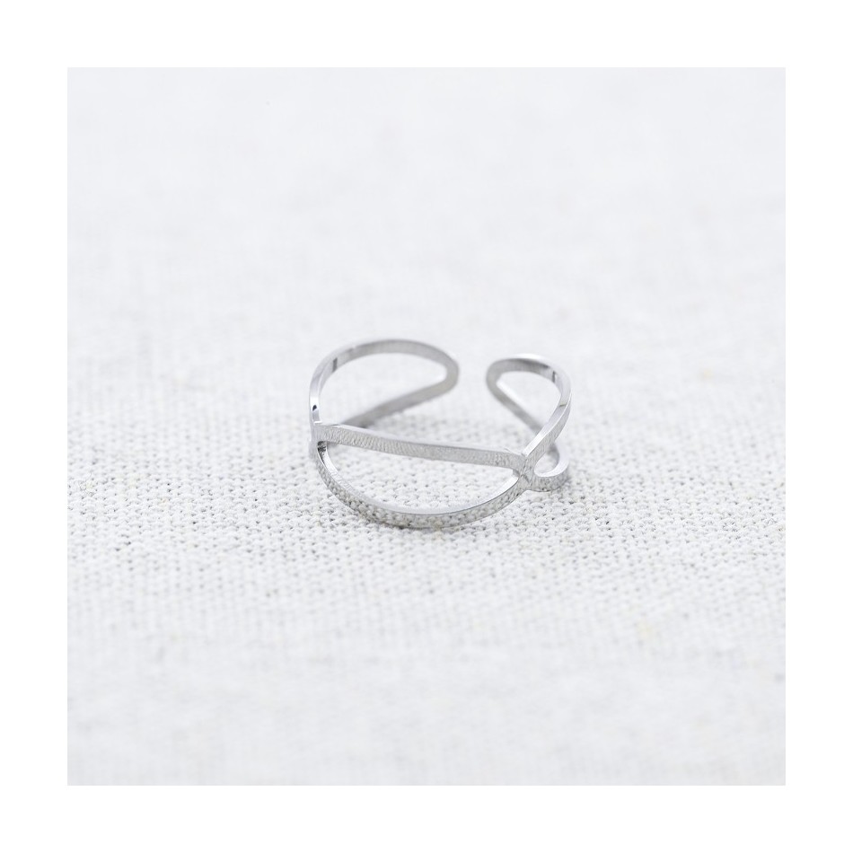ANILLO ACERO AJUSTABLE FORMA OCHO