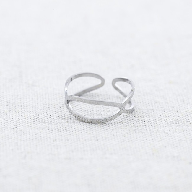 ANILLO ACERO AJUSTABLE FORMA OCHO