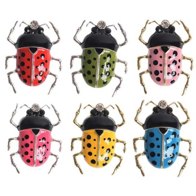 BROCHE INSECTO METAL ESMALTE LUNARES