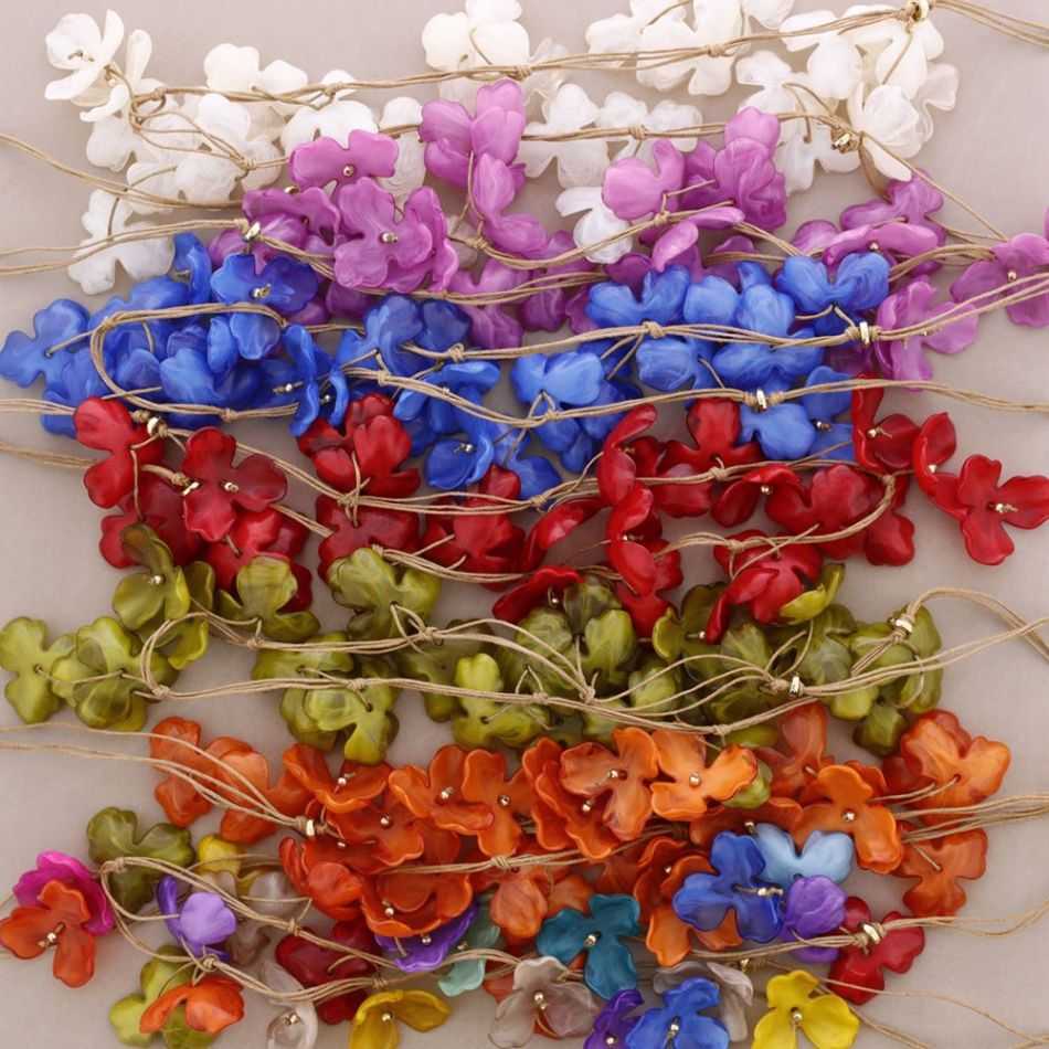 COLLAR LARGO COLGANTES FLOR RESINA