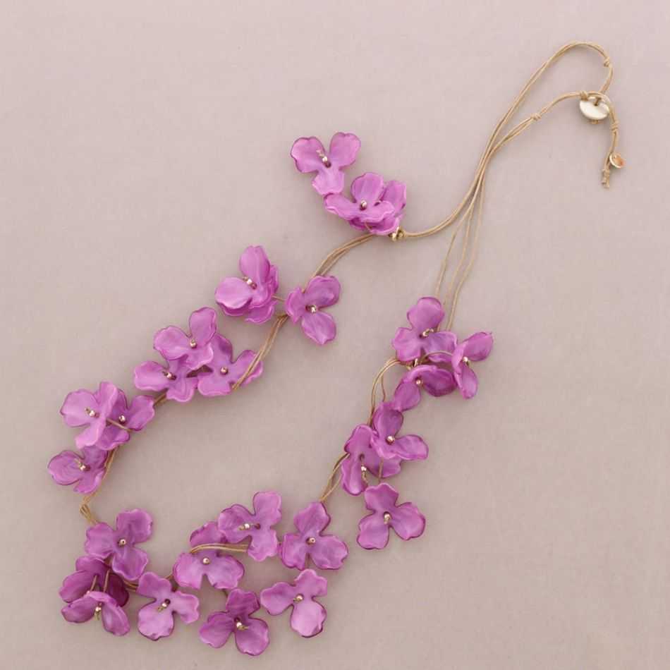 COLLAR LARGO COLGANTES FLOR RESINA