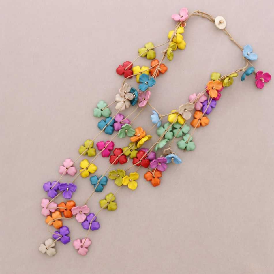 FRINGED CHOKER WITH RESIN FLOWER