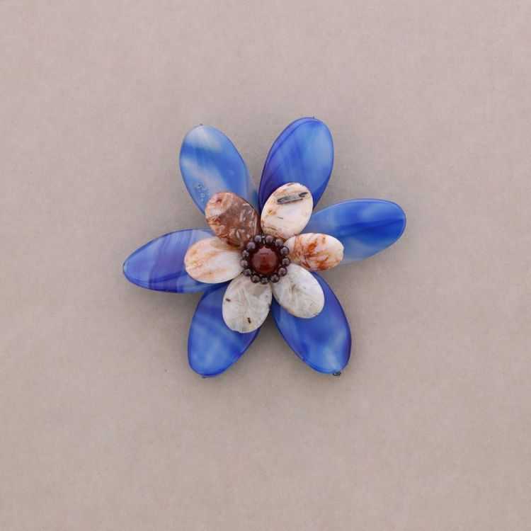 BROCHE FLOR CUENTAS MIX