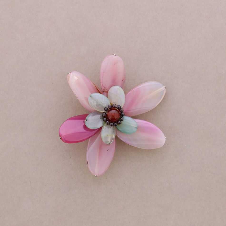 BROCHE FLOR CUENTAS MIX