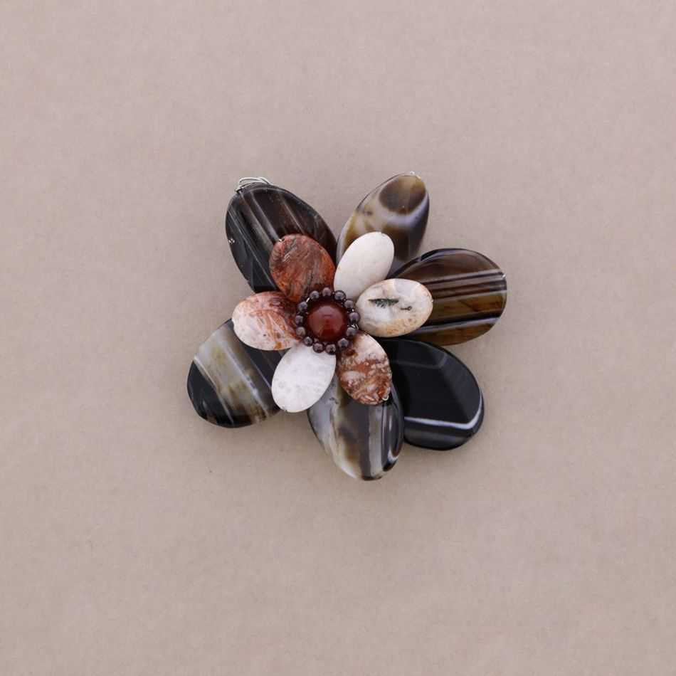 BROCHE FLOR CUENTAS MIX