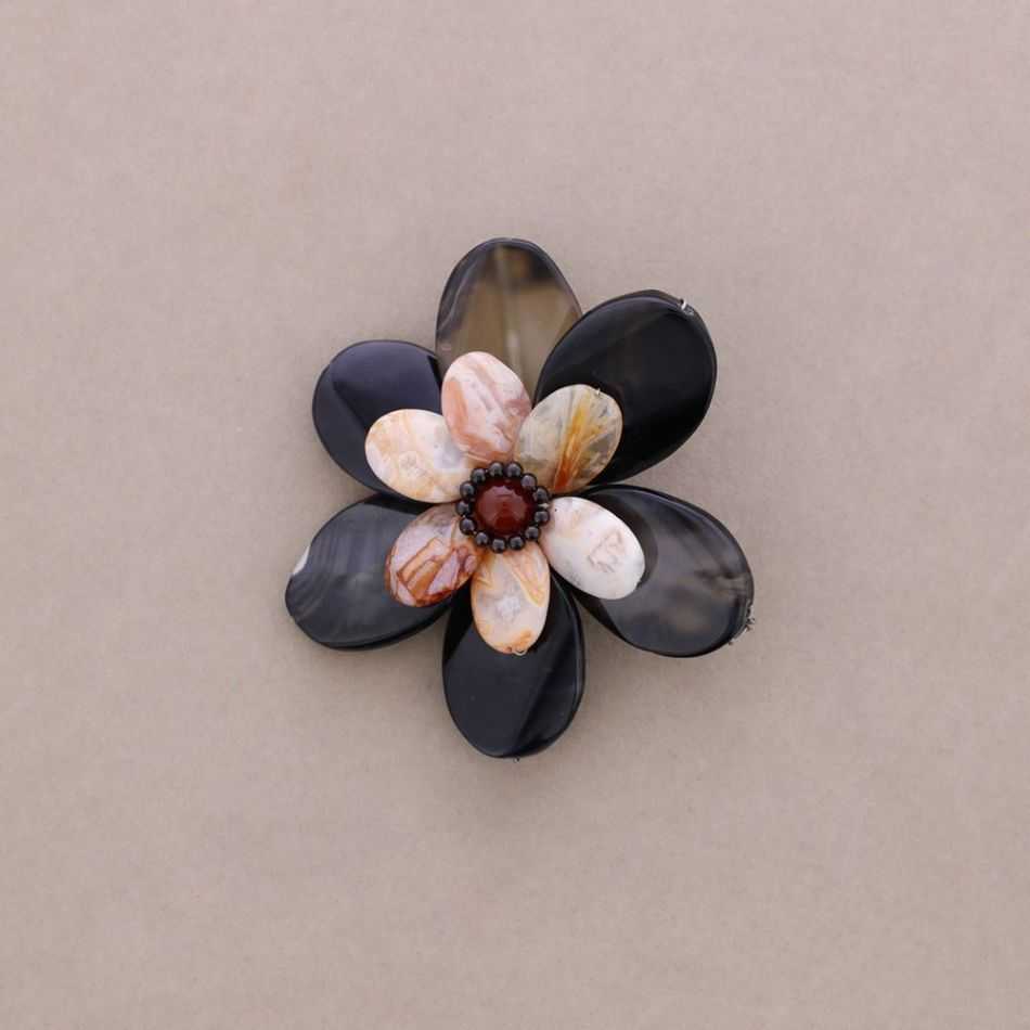 BROCHE FLOR CUENTAS MIX