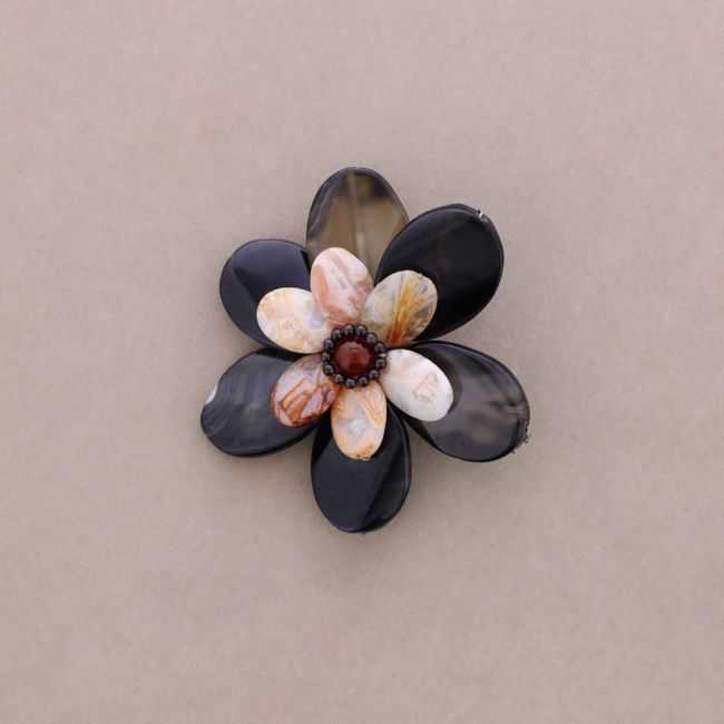 BROCHE FLOR CUENTAS MIX