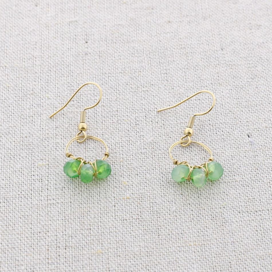 PENDIENTES ACERO COLGANTE ARO CRISTALES