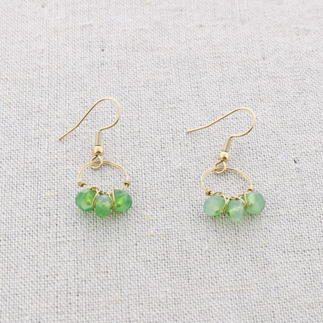 PENDIENTES ACERO COLGANTE ARO CRISTALES
