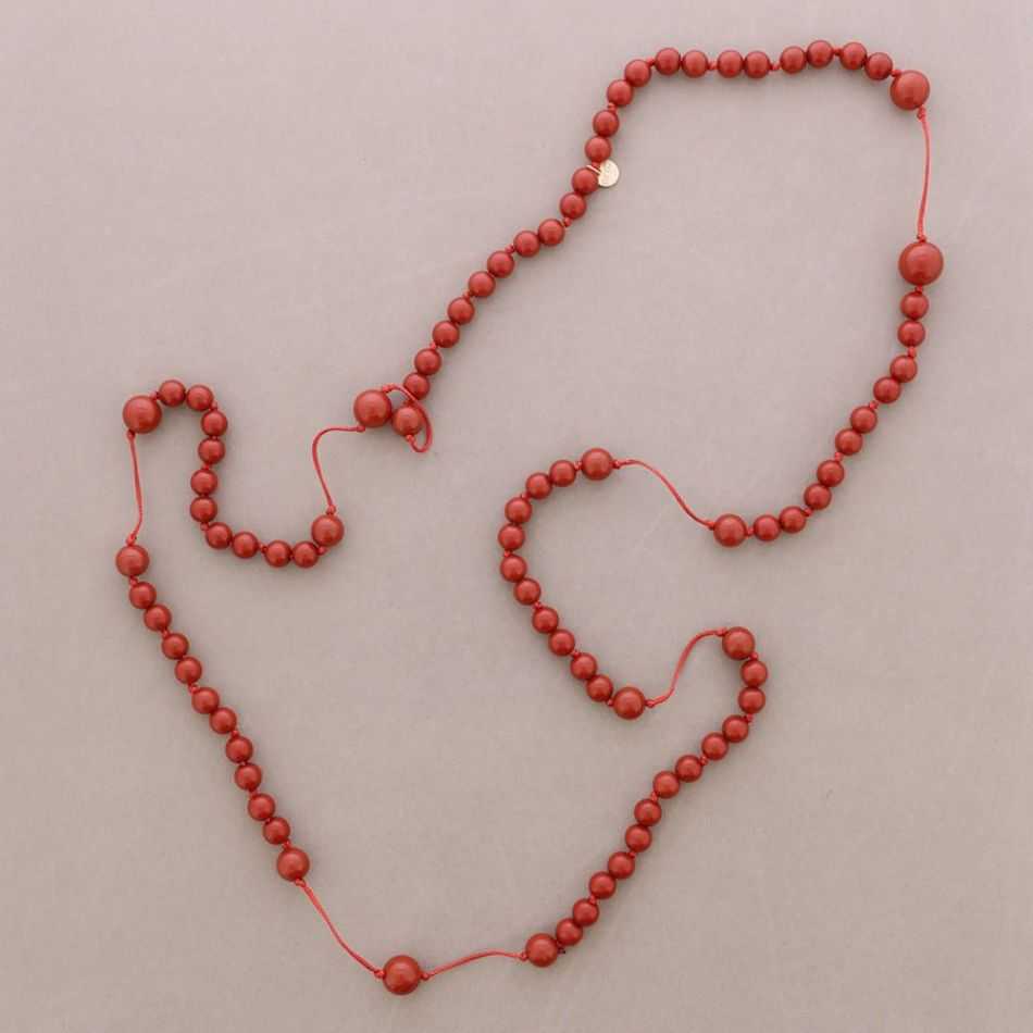 LONG NECKLACE WITH RESIN BEADS 120CM