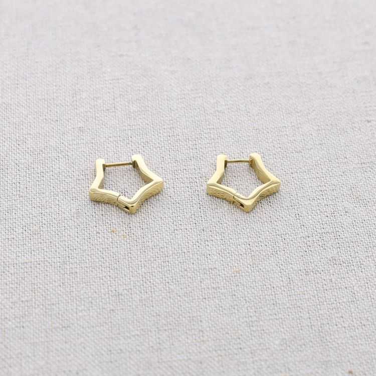 PENDIENTES ACERO ARO FORMA ESTRELLA