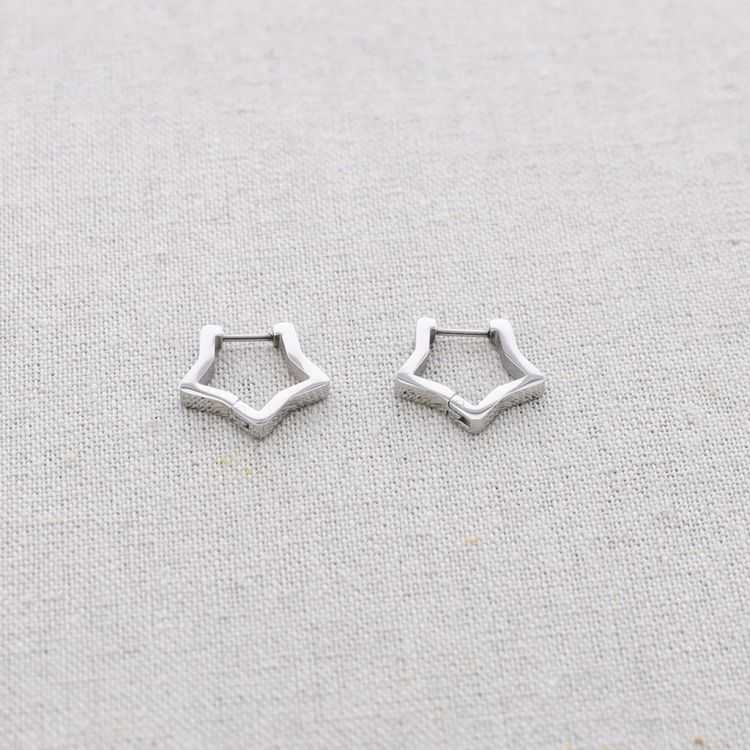 PENDIENTES ACERO ARO FORMA ESTRELLA 2