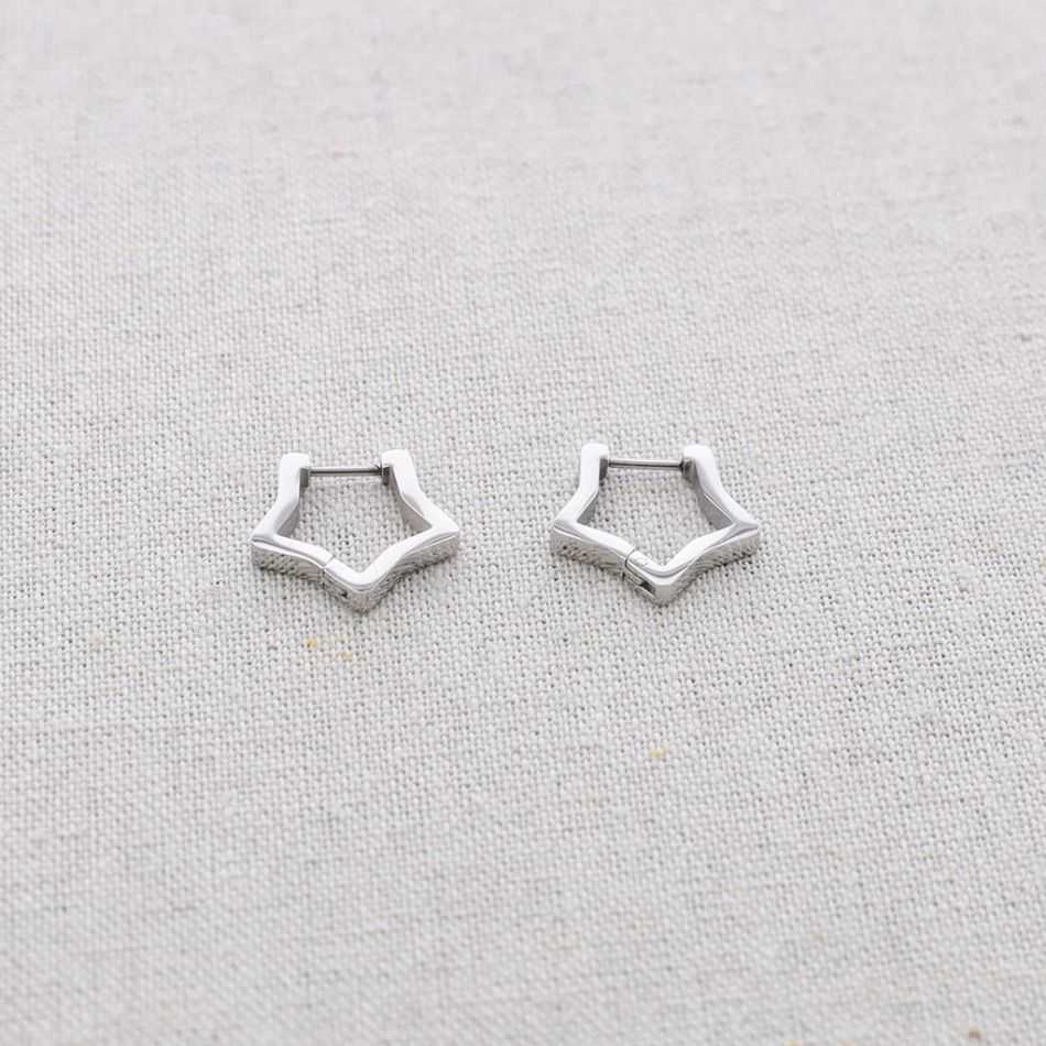 PENDIENTES ACERO ARO FORMA ESTRELLA