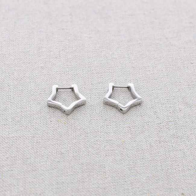 PENDIENTES ACERO ARO FORMA ESTRELLA