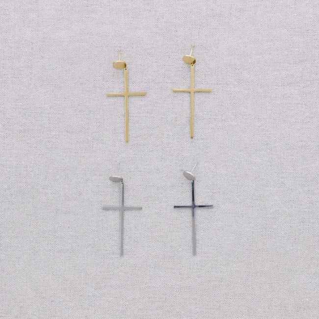 PENDIENTES ACERO COLGANTE CRUZ
