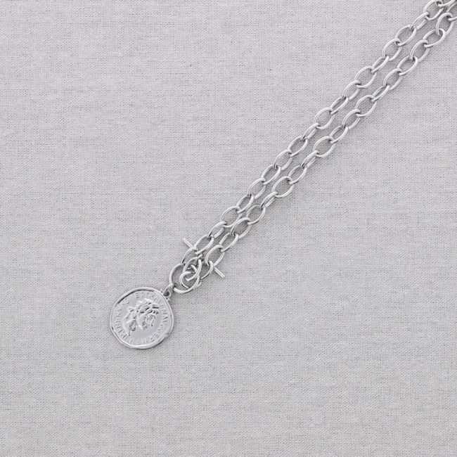 GARGANTILLA ACERO COLGANTE MONEDA