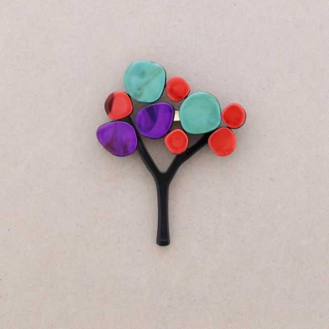 RESIN TREE BROOCH