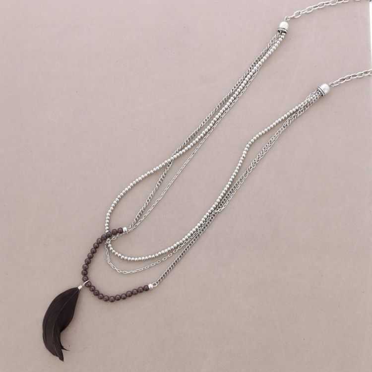 COLLAR LARGO CADENAS PLUMA 2
