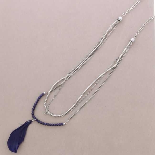 LONG FEATHER CHAIN NECKLACE
