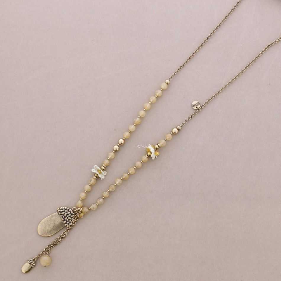 COLLAR LARGO COLG. METAL PIEDRAS