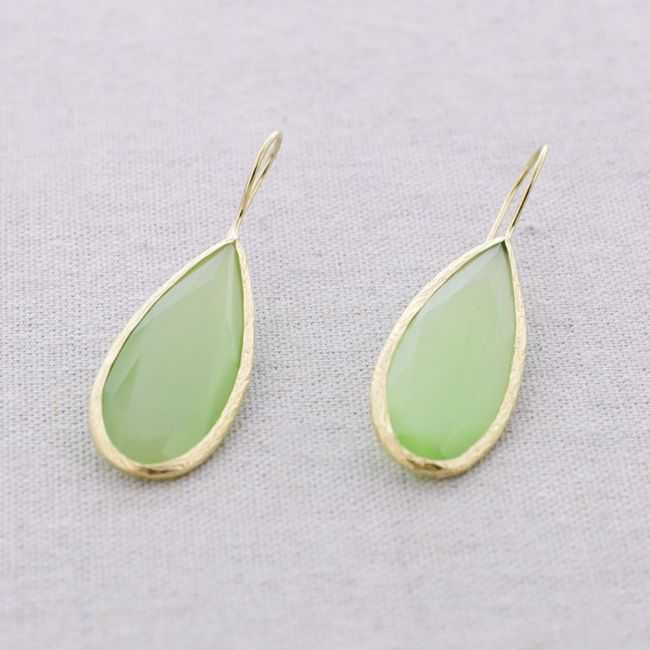 BRONZE LARGE STONE EARRINGS