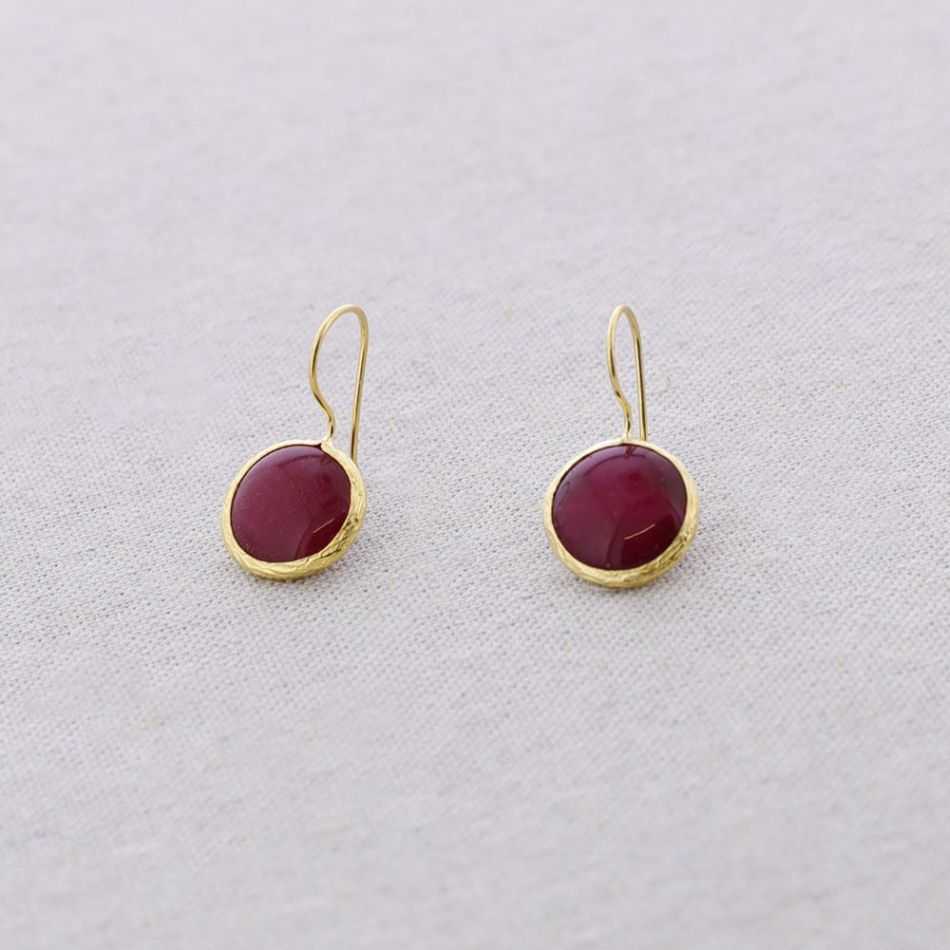 PENDIENTES BRONCE COLGANTE REDONDO
